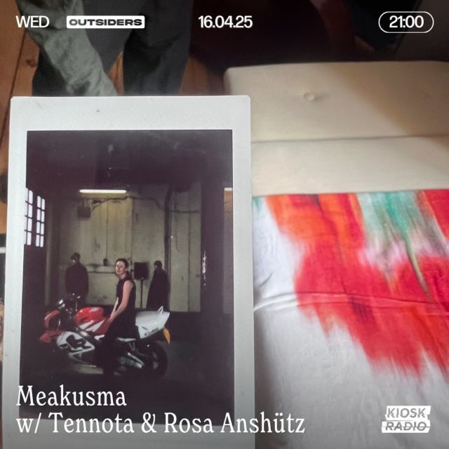 TENNOTA & ROSA ANSCHÜTZ ON KIOSK RADIO, 16.04.2025, 9 PM CET

Tune in to Kiosk Radio for the Meakusma Outsiders show, this time curated, compiled, and mixed by Tennota and Rosa Anschütz, whose Tornamented Walls album will be out on Meakusma on Friday, April 18th.

This show is truly a very special one, with a simply stunningly broad selection of tracks ranging from Richard Wagner to Cornelius Cardew, from Taku Sugimoto & Minami Saeki to Eddie Prévost, etc. It shows the range of influences Tennota and
Rosa Anschütz employ, obvious also in their upcoming Tornamented Walls album.

« (Rosa Anschütz’s) ...symbolic prose is at the heart of the music, emotionally direct yet haunted by a translucent potential of meaning. In lockstep with the voice, Tennota dissolve the dense rhythmic complexity of their recent work into a creeping mantra, the material interrogated until the patina of the sound is the music itself. »

16.04.2025
9 PM CET
Archived after.

https://kioskradio.com

Check out Tornamented Walls : link in bio

Tennota & Rosa Anschütz will perform live this coming Friday in Eupen, Belgium, together with Tristwch Y Fenywod.